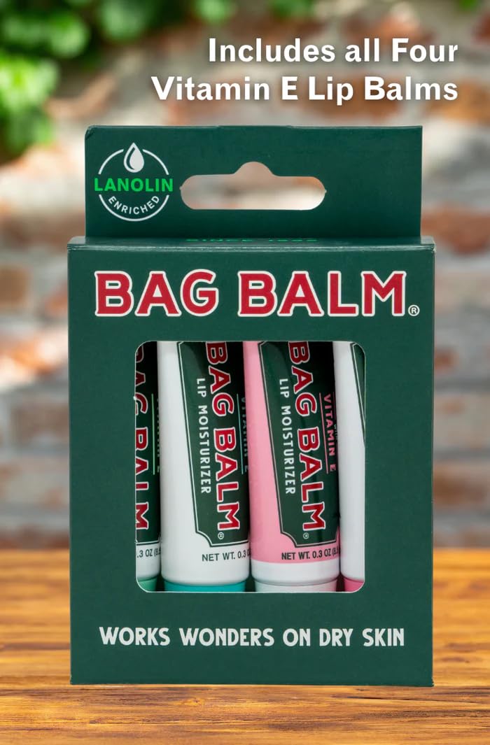 Bag Balm four variety tubes lined up showing color and labels