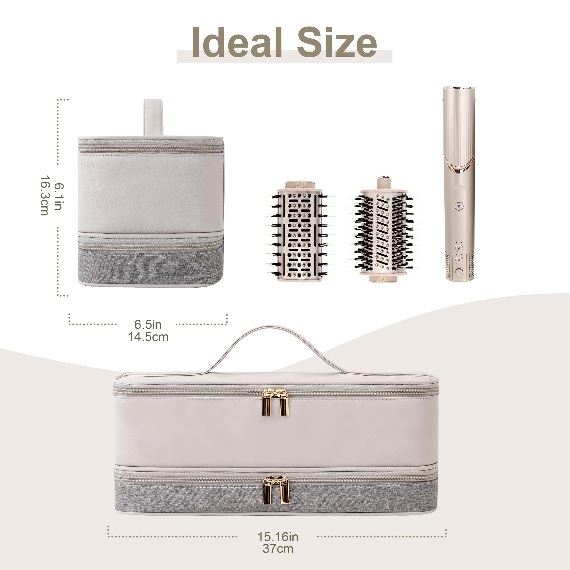 BAGCRAZY elastic straps securing a styler to reduce movement while traveling