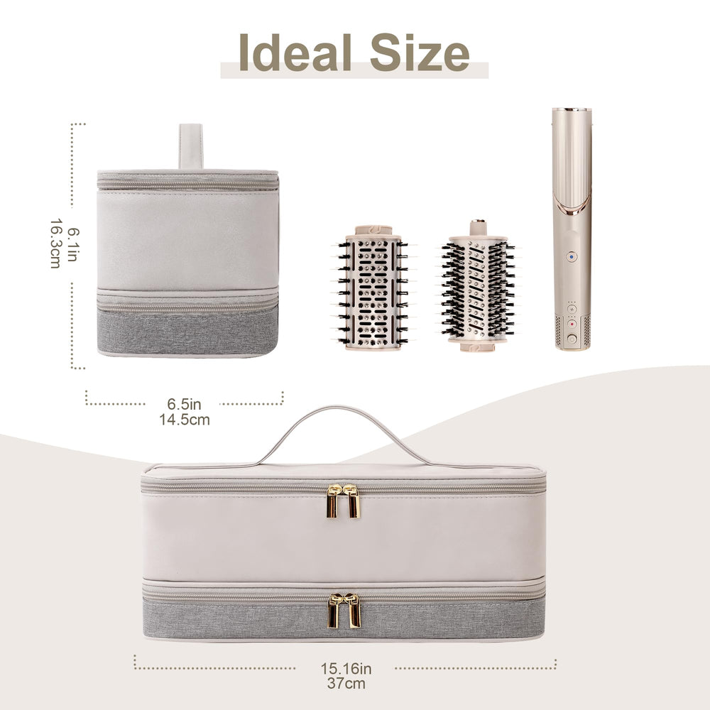 BAGCRAZY elastic straps securing a styler to reduce movement while traveling