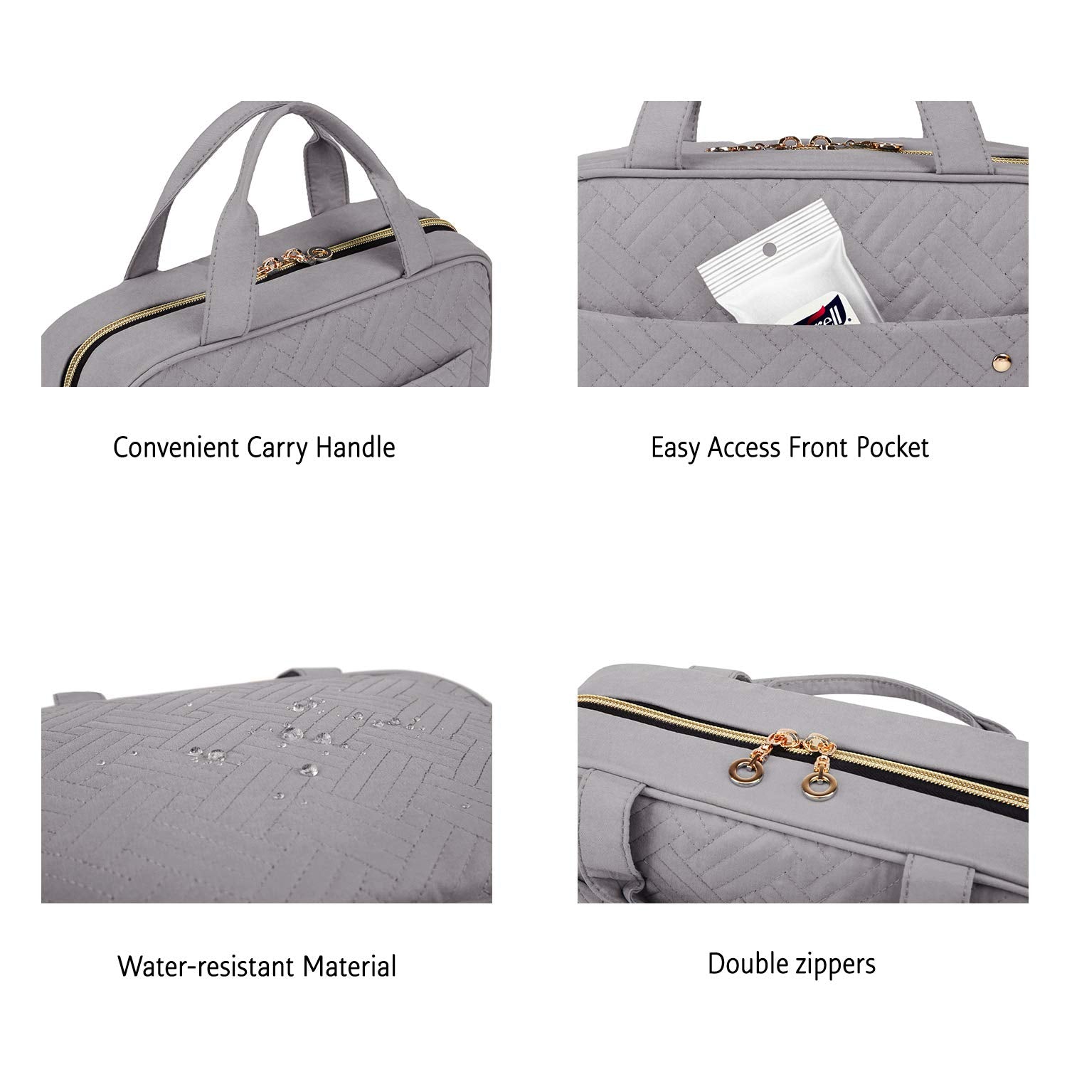 BAGSMART carry handle and zipper detail show sturdy construction