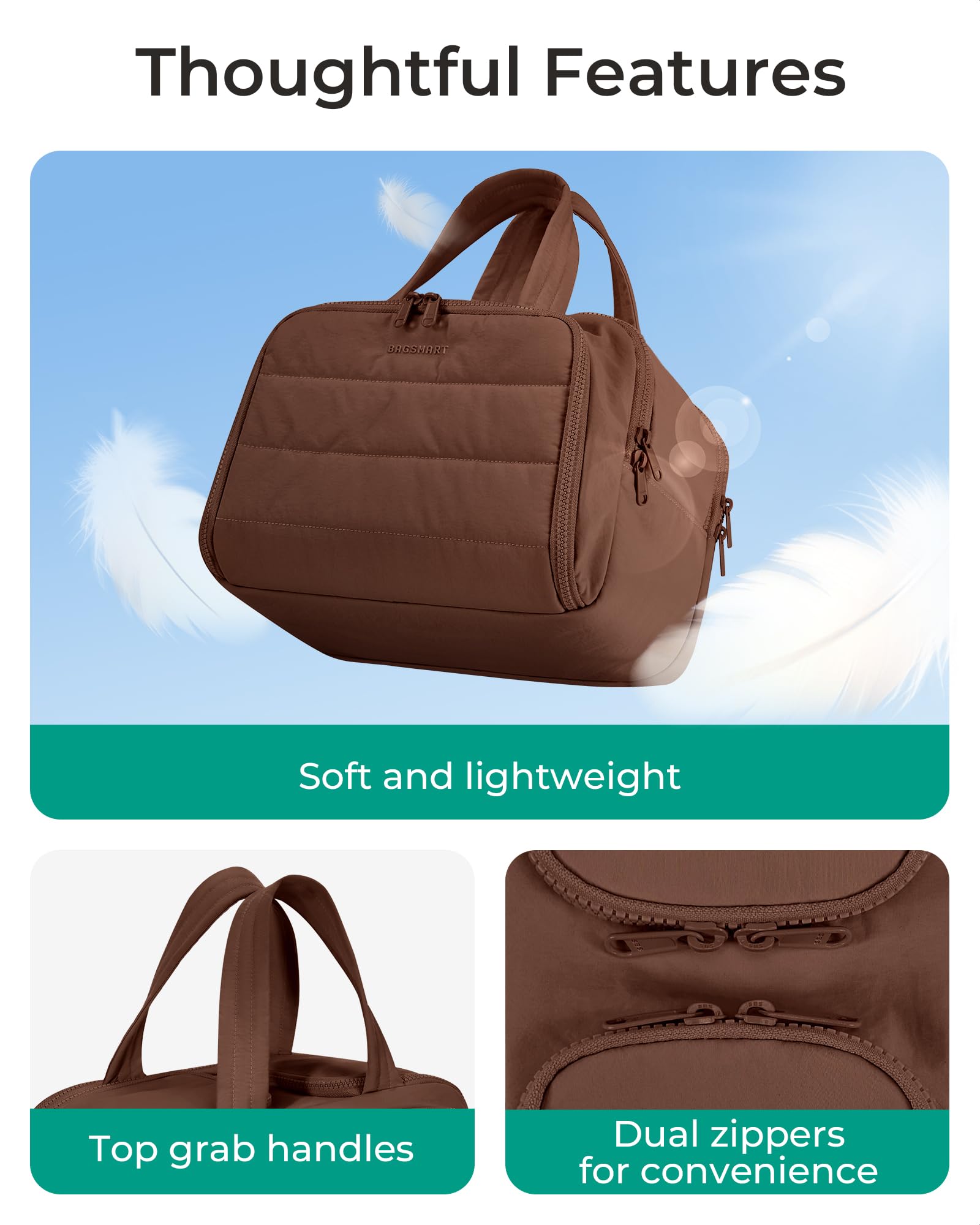 BAGSMART center compartment with upright bottles for secure travel storage