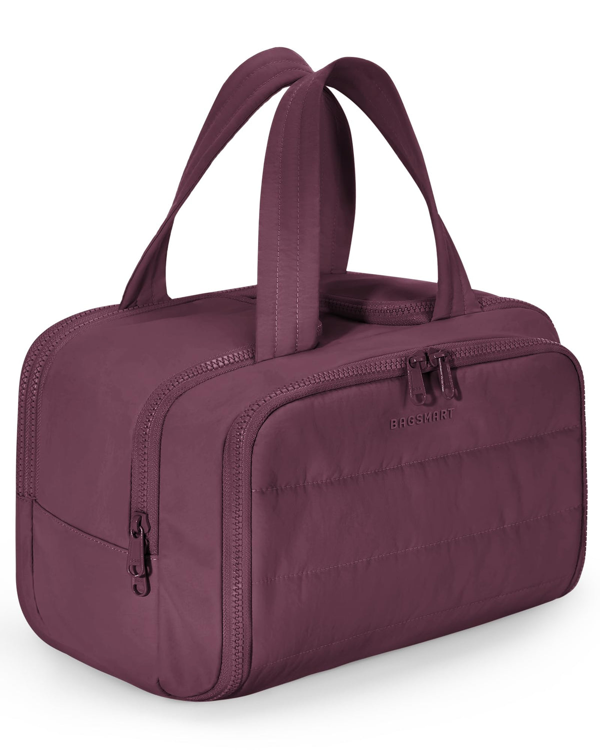 BAGSMART front view cherry red bag shows compact organization advantage