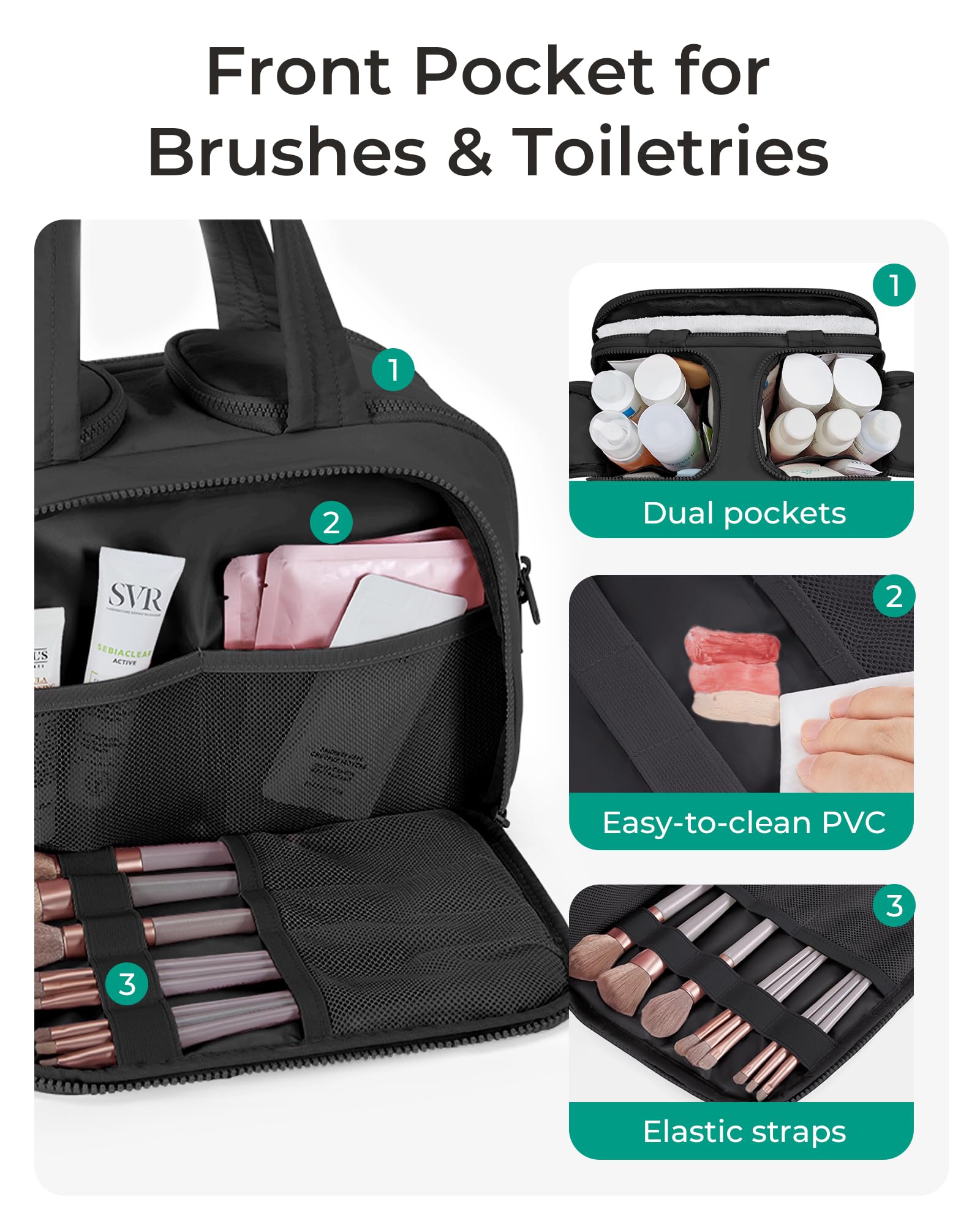 BAGSMART Taslan texture and zipper detail for durability benefit