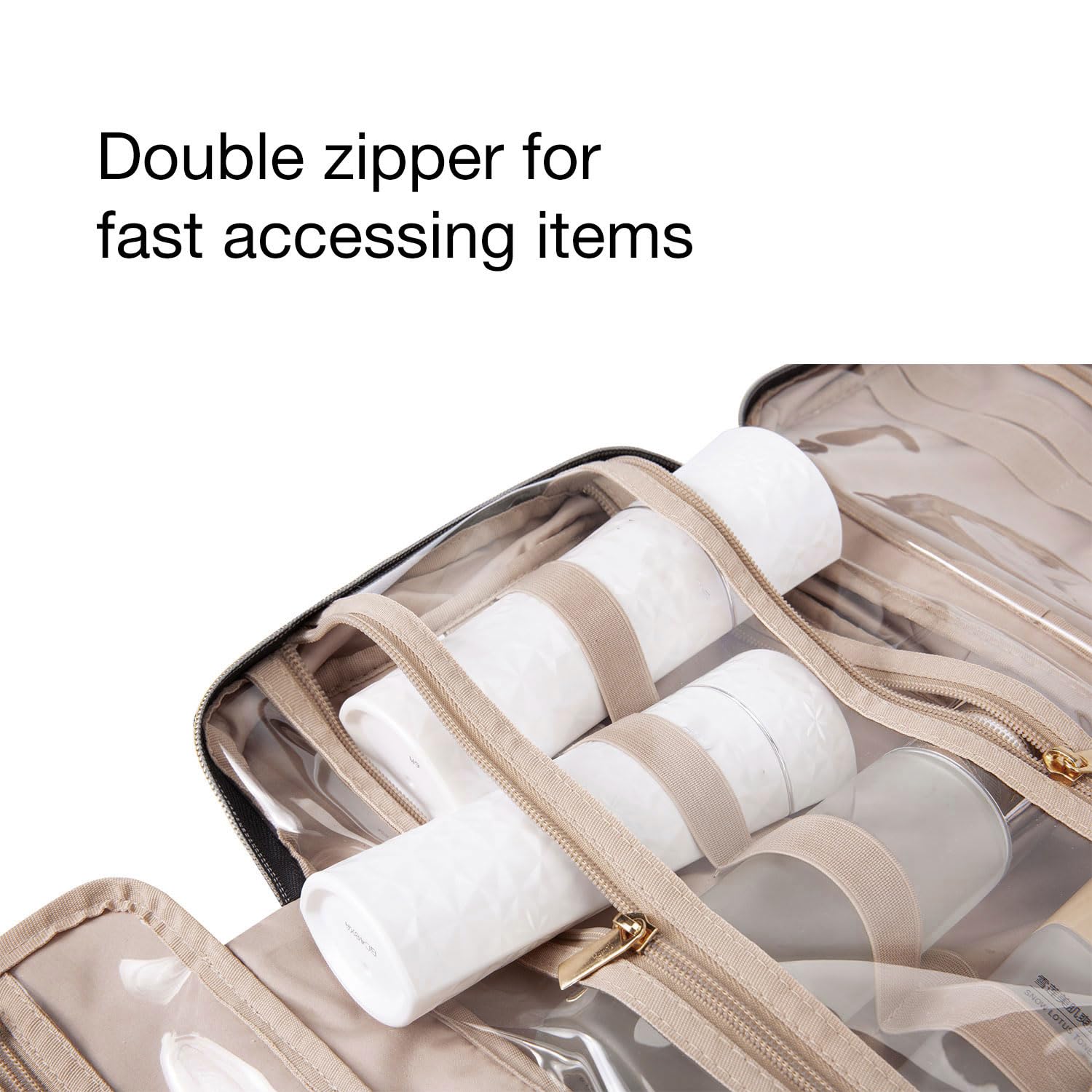 BAGSMART close-up of elastic bottle straps securing containers benefit