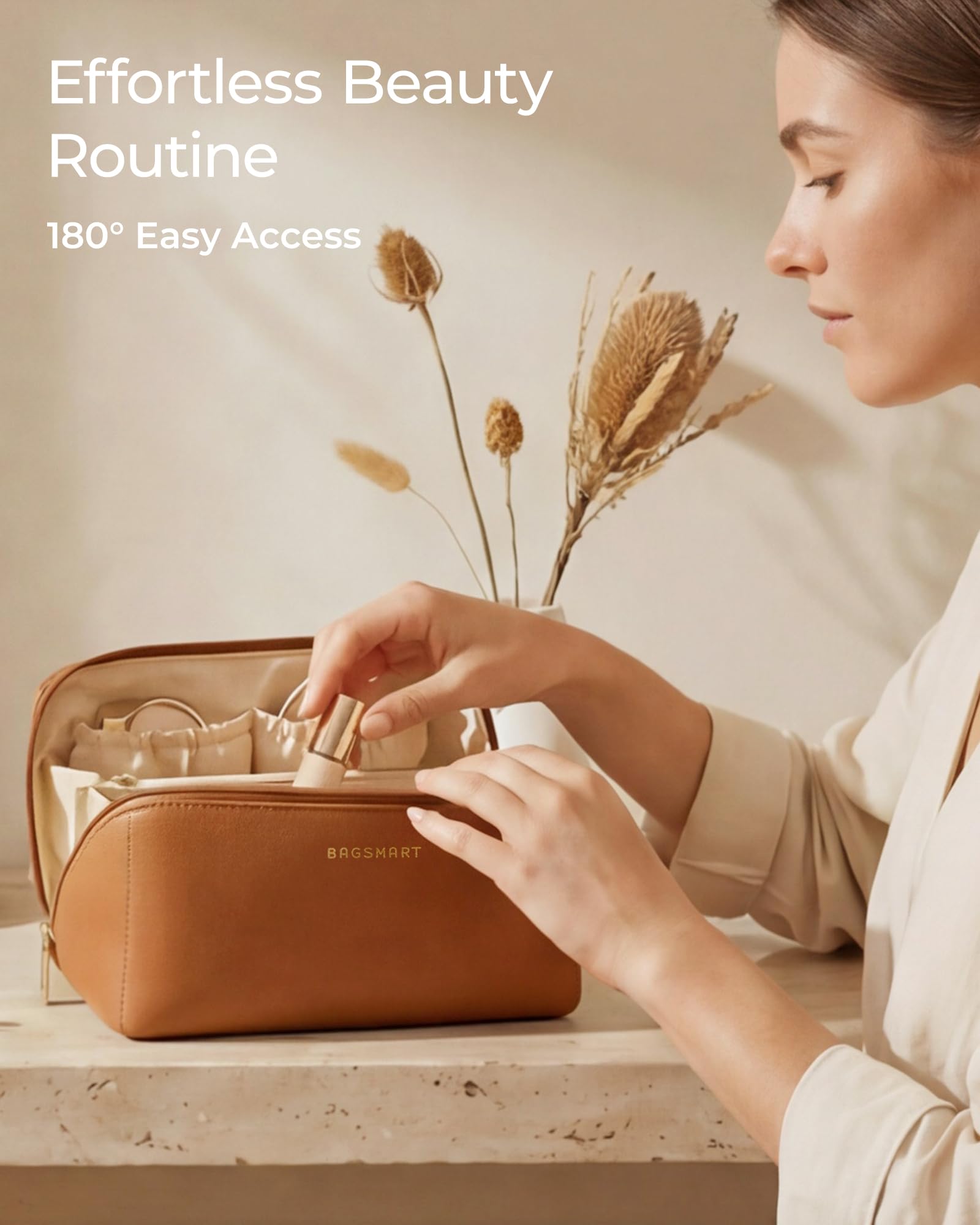 BAGSMART small pouch placed inside a handbag for daily touch-up convenience