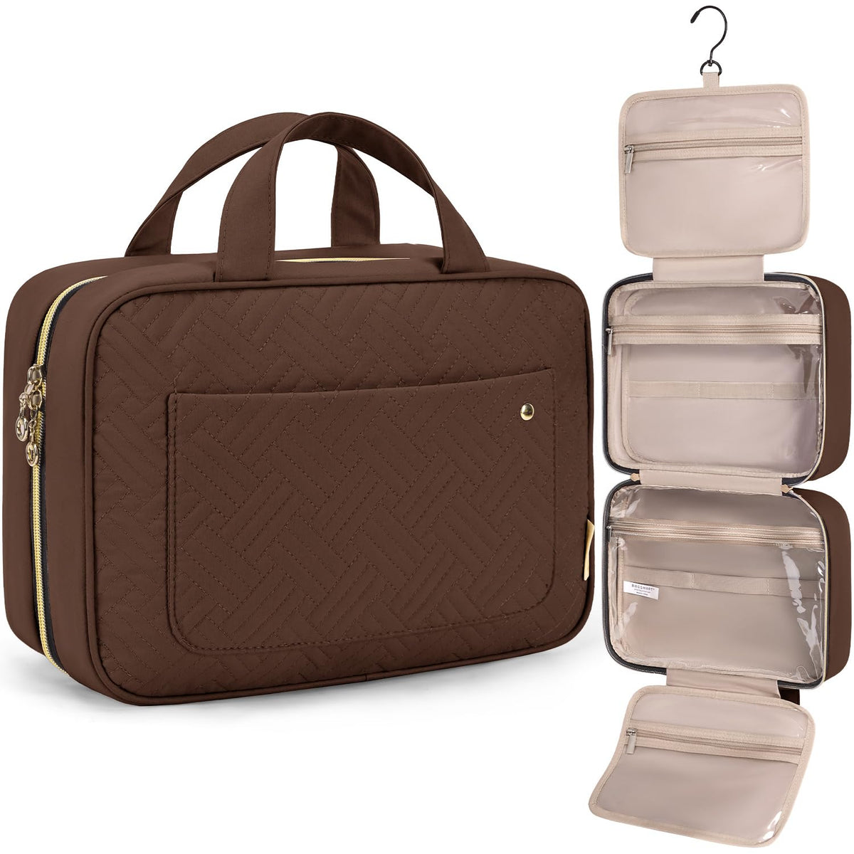 BAGSMART front view showing coffee color and organized exterior benefit