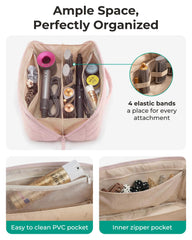 BAGSMART elastic straps and compartments keeping attachments secure and tangle-free benefit