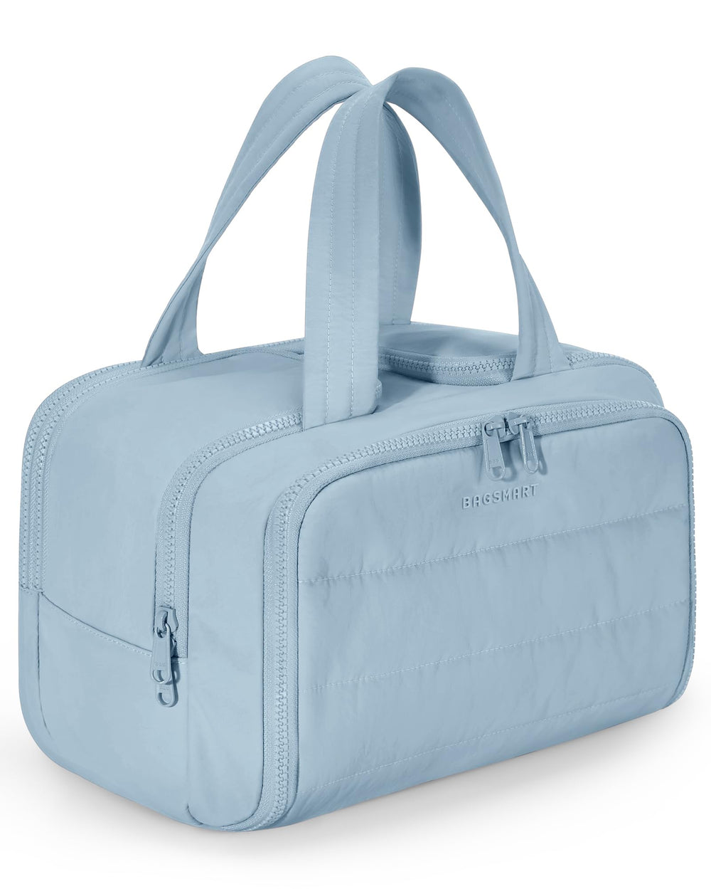 BAGSMART front view showing horizon blue puffer bag and neat exterior