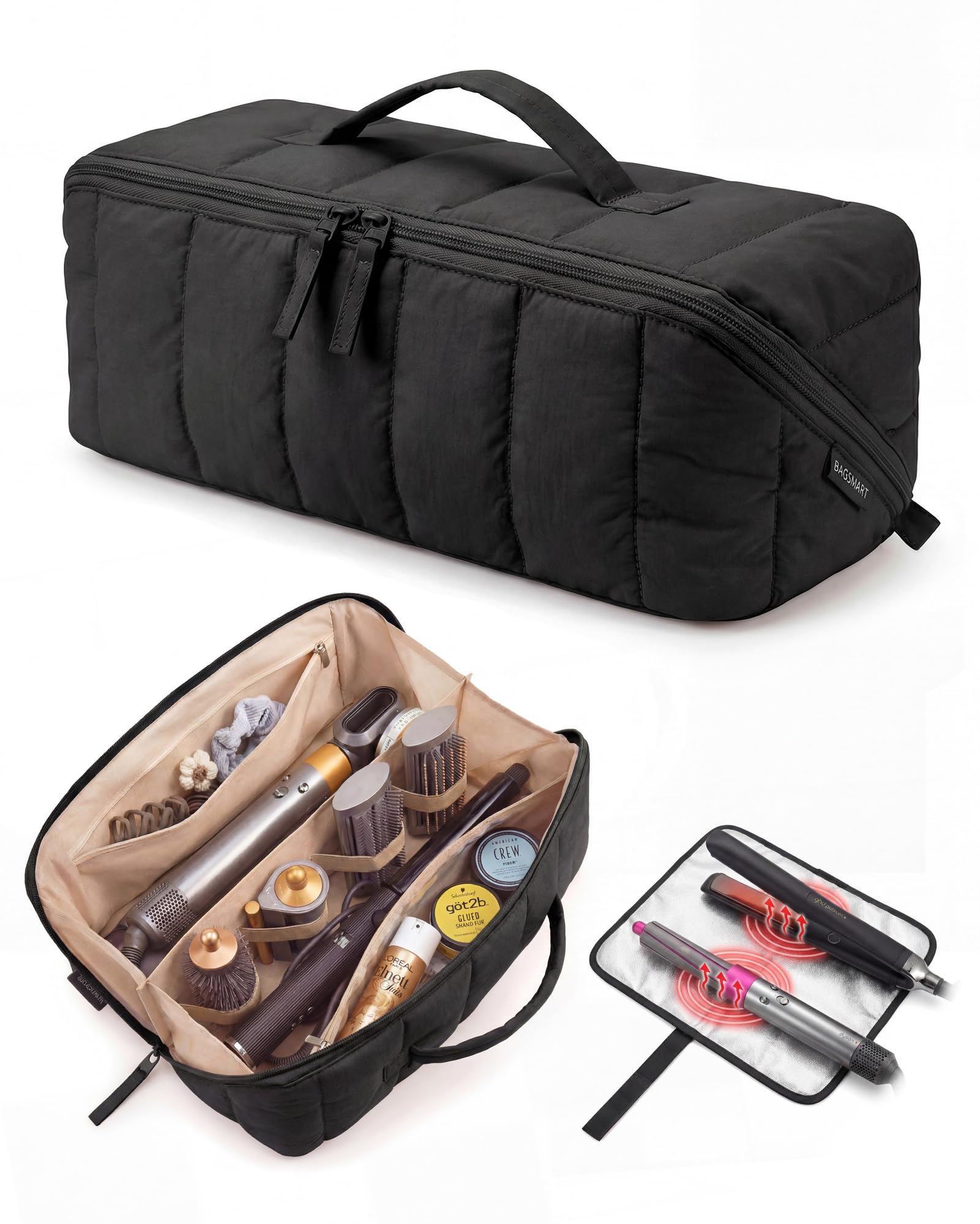 BAGSMART front view closed showing compact protective case and travel handle benefit