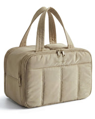 BAGSMART front view showing roomy cushioned exterior and neutral color