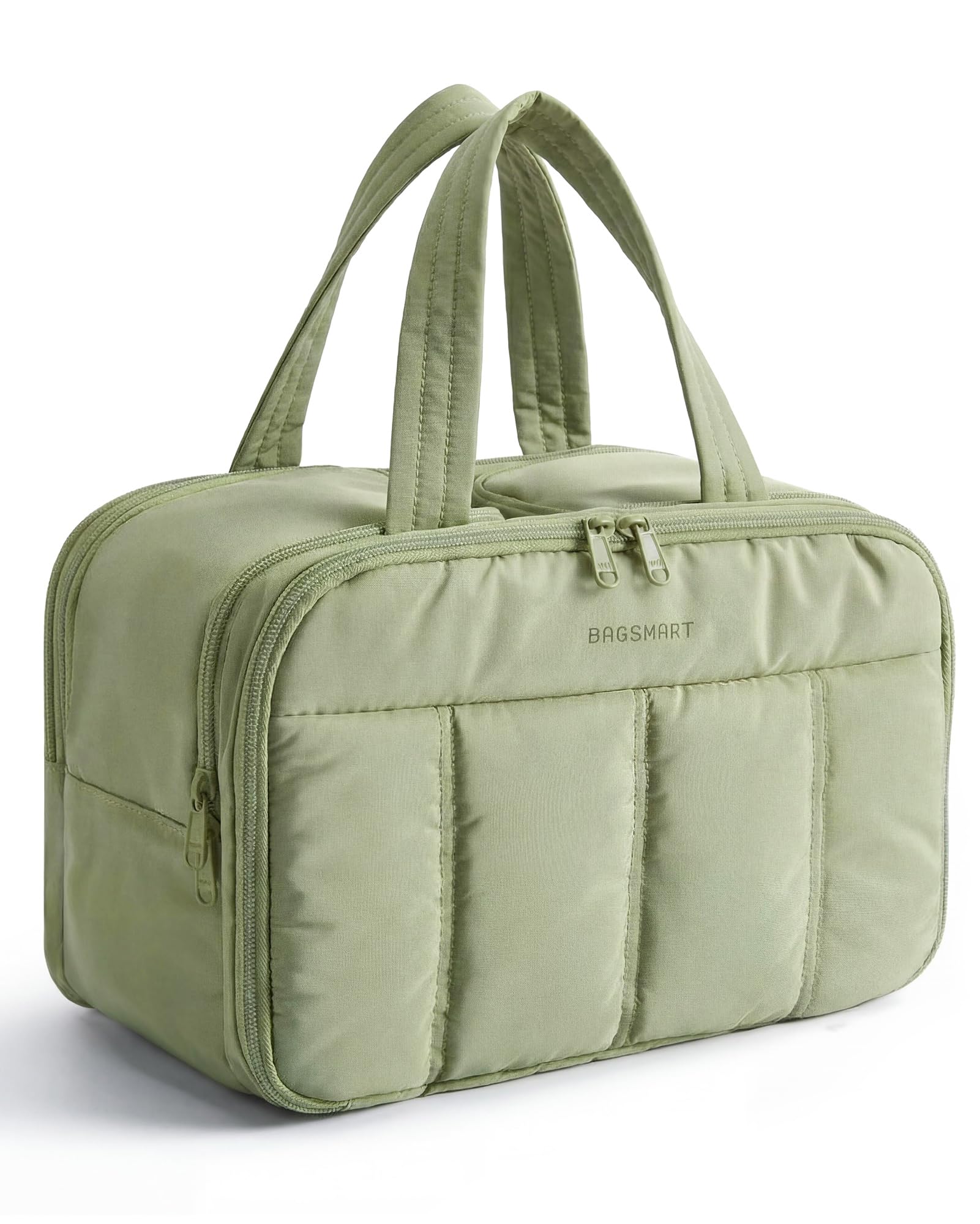 BAGSMART front view showing roomy layout and stylish green finish for organized travel