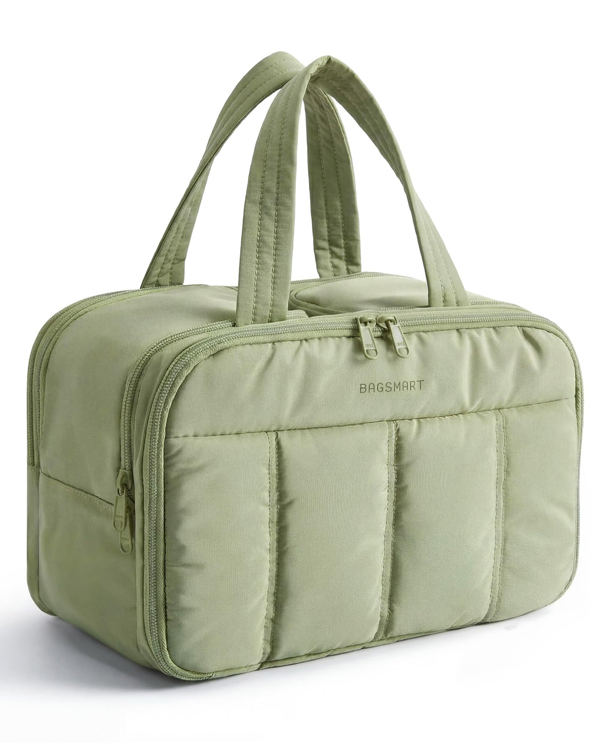 BAGSMART front view showing roomy layout and stylish green finish for organized travel