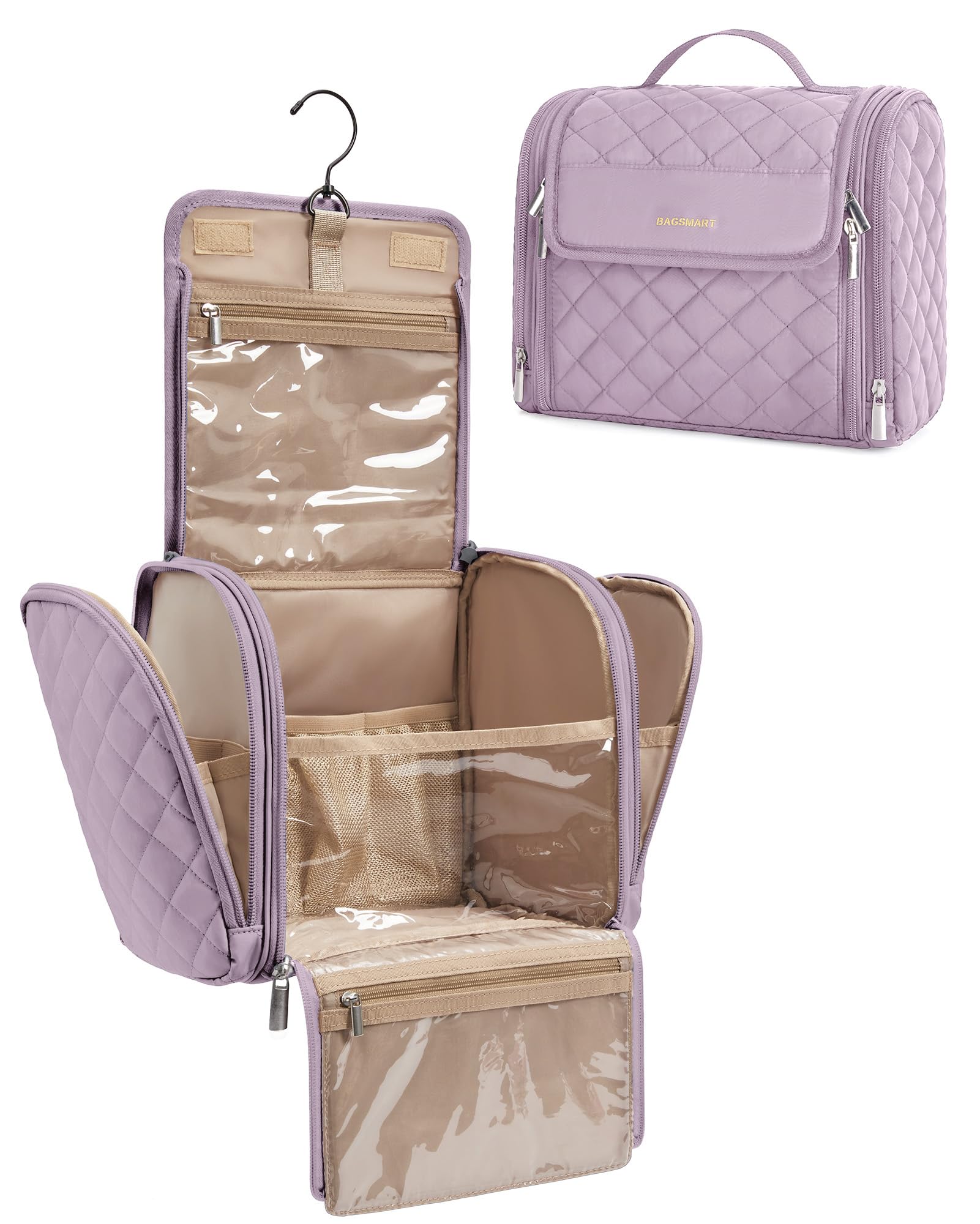 BAGSMART front view showing organized compartments and secure closure for travel