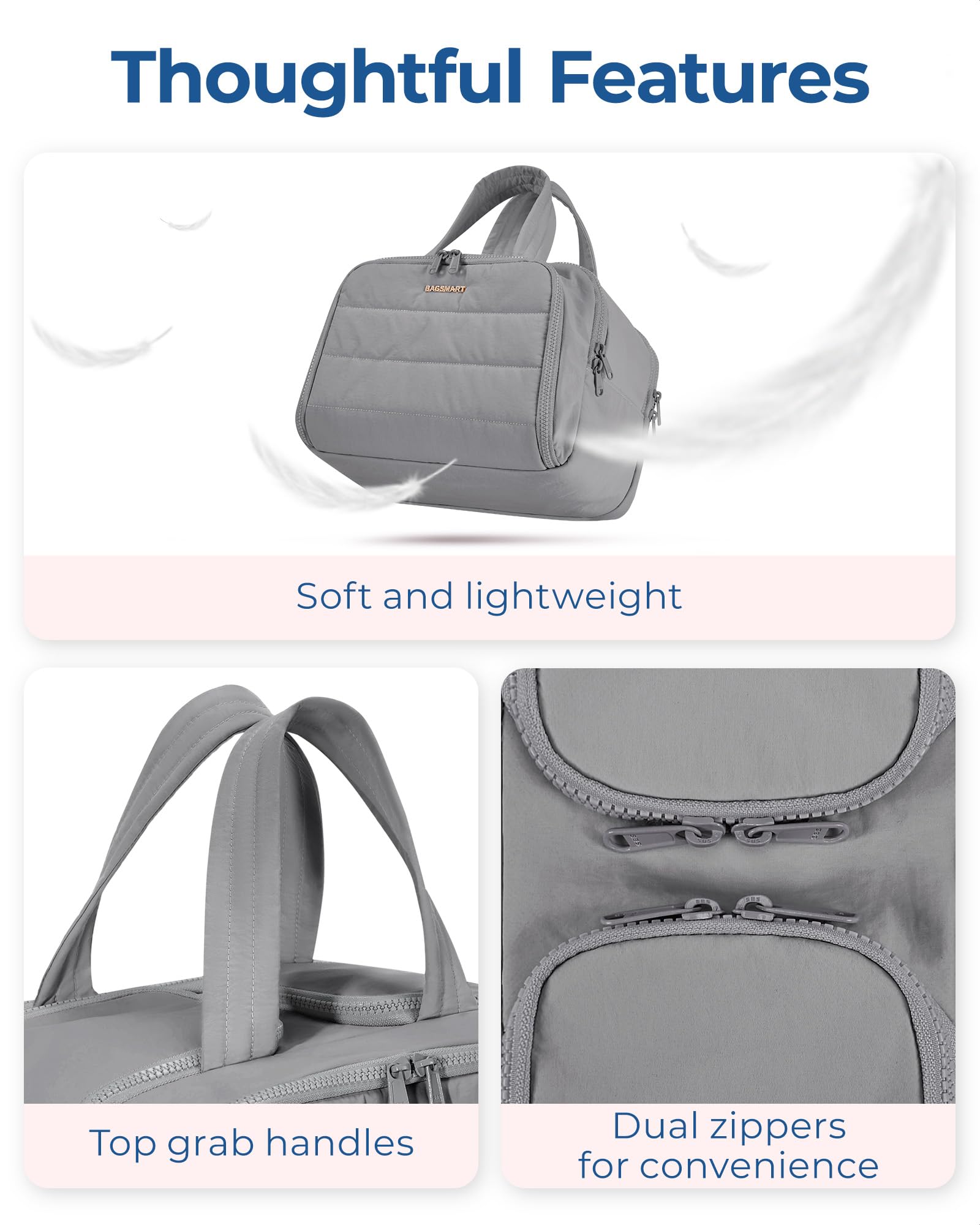 BAGSMART fully open interior with compartments offering quick access and organized packing benefit