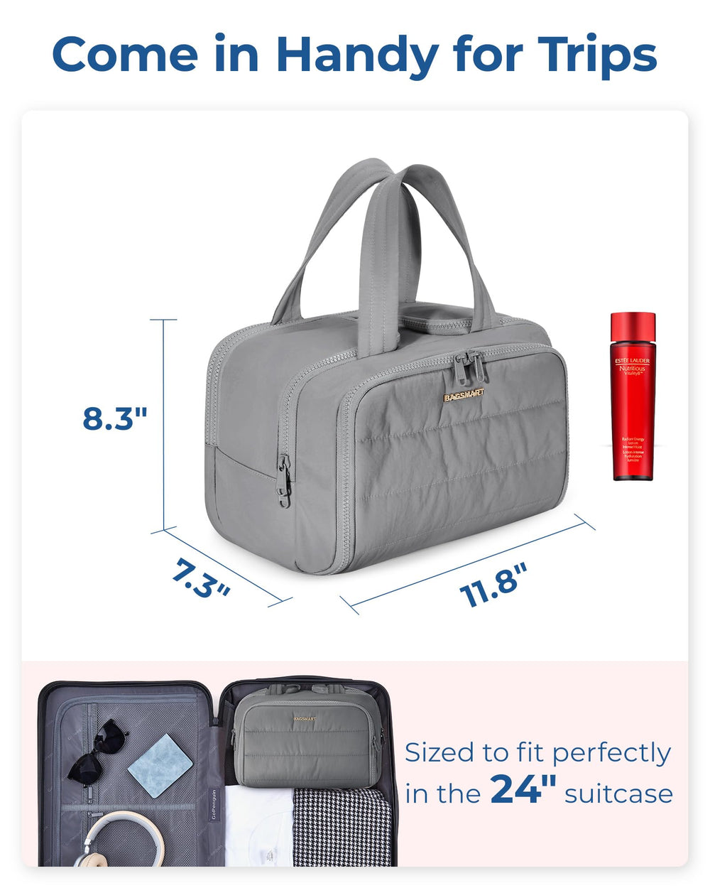 BAGSMART carrying handle and side profile for easy grab-and-go portability and hanging convenience