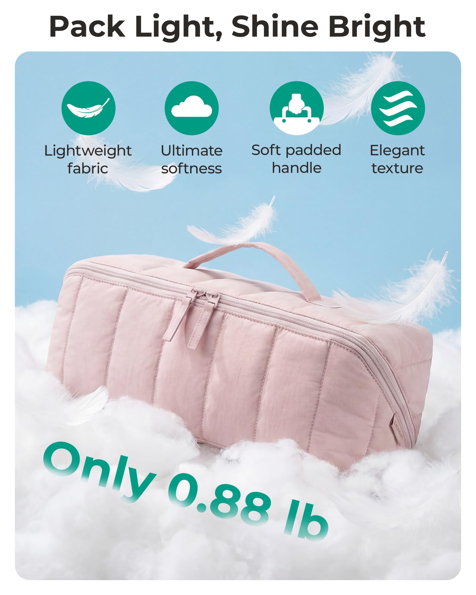 BAGSMART handle and zipper focus for durable travel-ready portability benefit