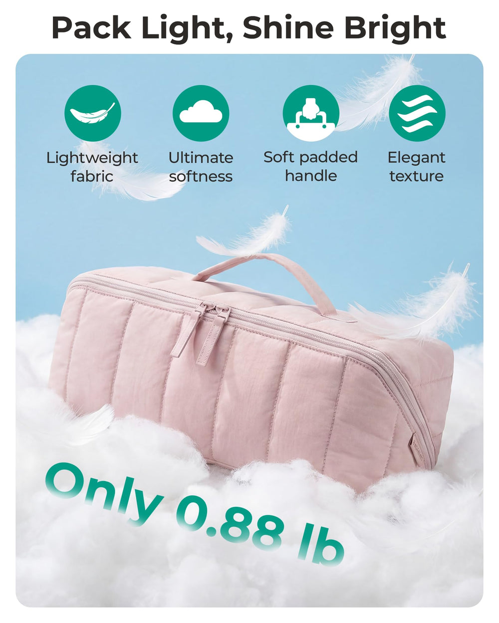 BAGSMART handle and zipper focus for durable travel-ready portability benefit