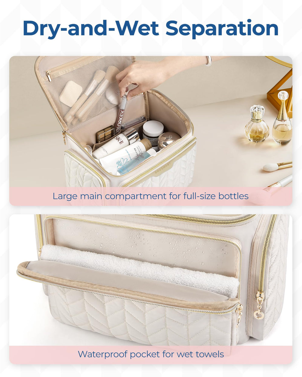 BAGSMART inner mesh pockets organized for travel-size bottles and tools