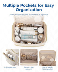 BAGSMART inner mesh pockets organizing travel-size bottles and brushes