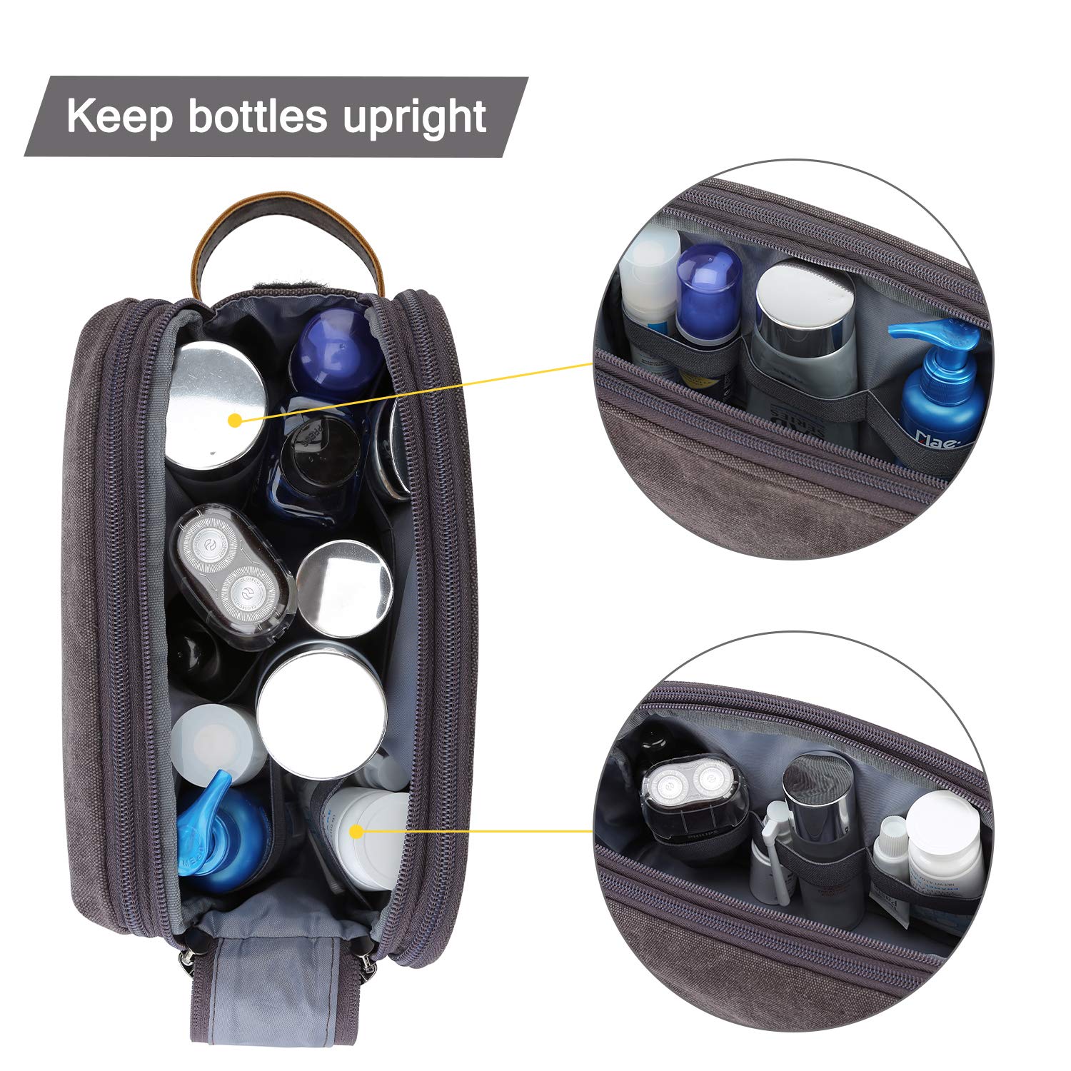 BAGSMART leather handle and zipper for comfortable carry and durability