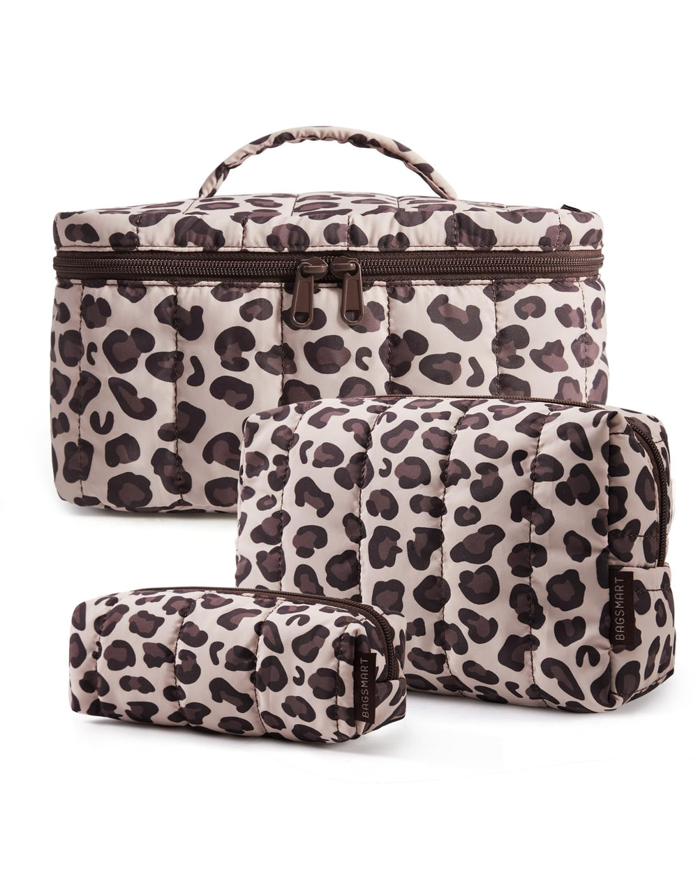 BAGSMART leopard front packaging shows set and stylish storage benefit
