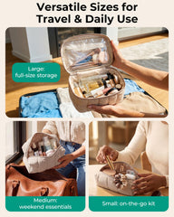 BAGSMART large pouch filled with bottles showcasing travel organization benefit