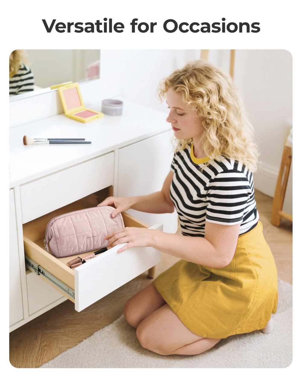 BAGSMART placed inside suitcase ready for travel for packing convenience benefit