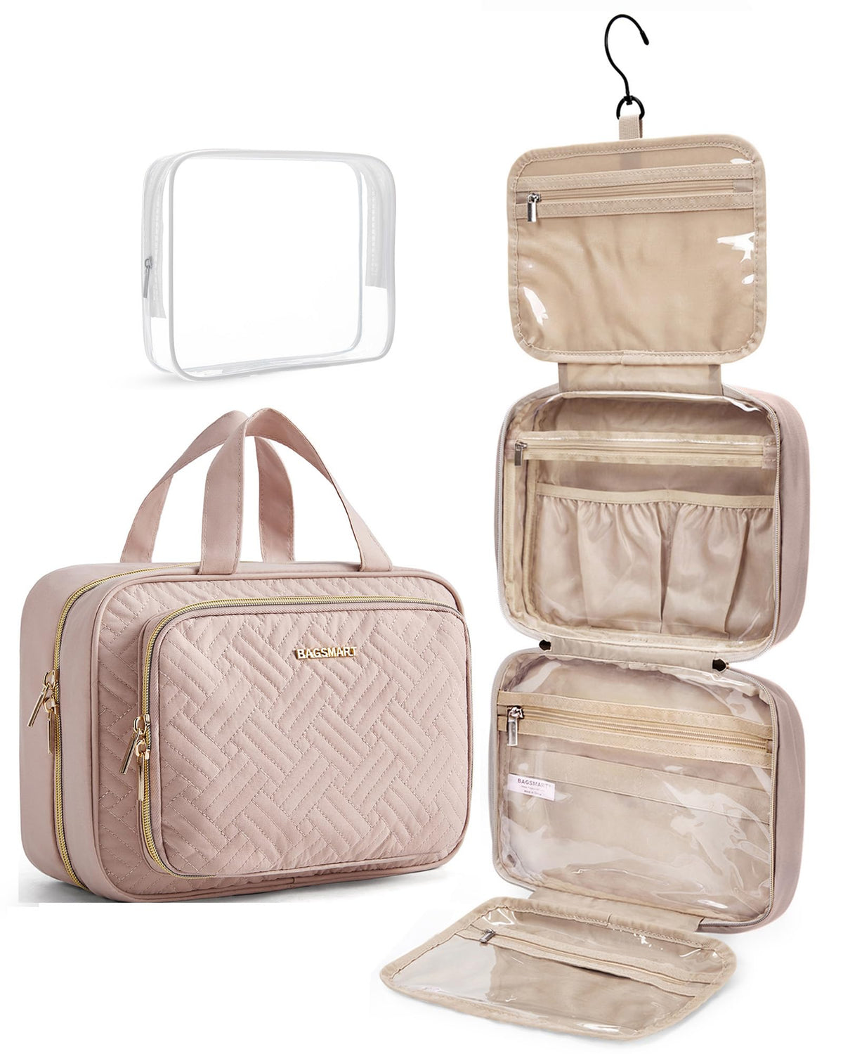 BAGSMART front view showing compact rolled profile and pink color