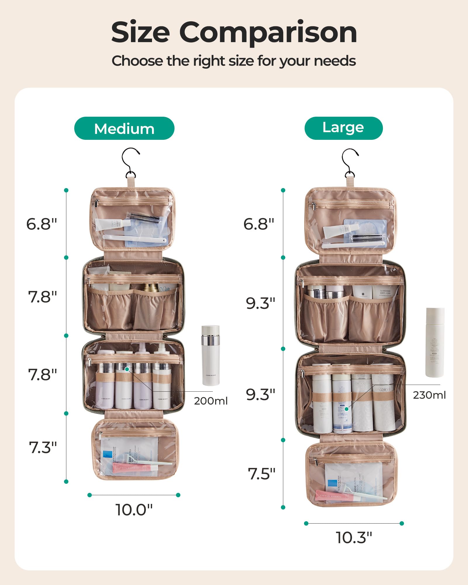 BAGSMART hanging in a bathroom keeping toiletries off the counter
