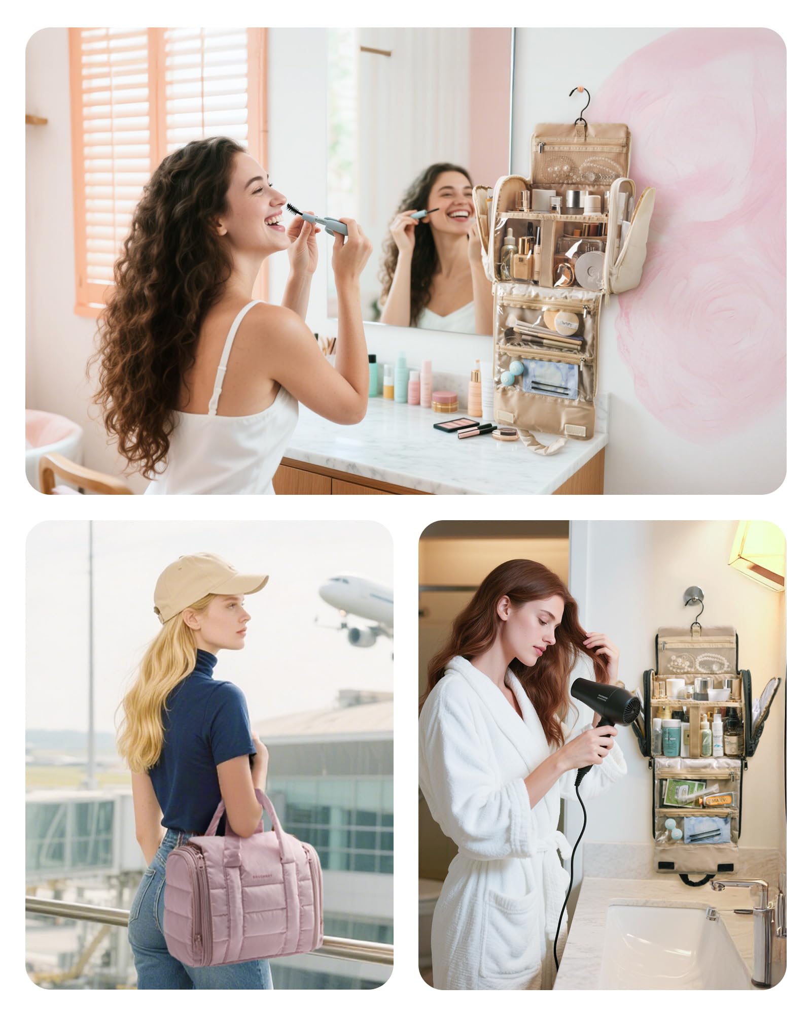 BAGSMART 360° swivel hook hanging to save counter space advantage