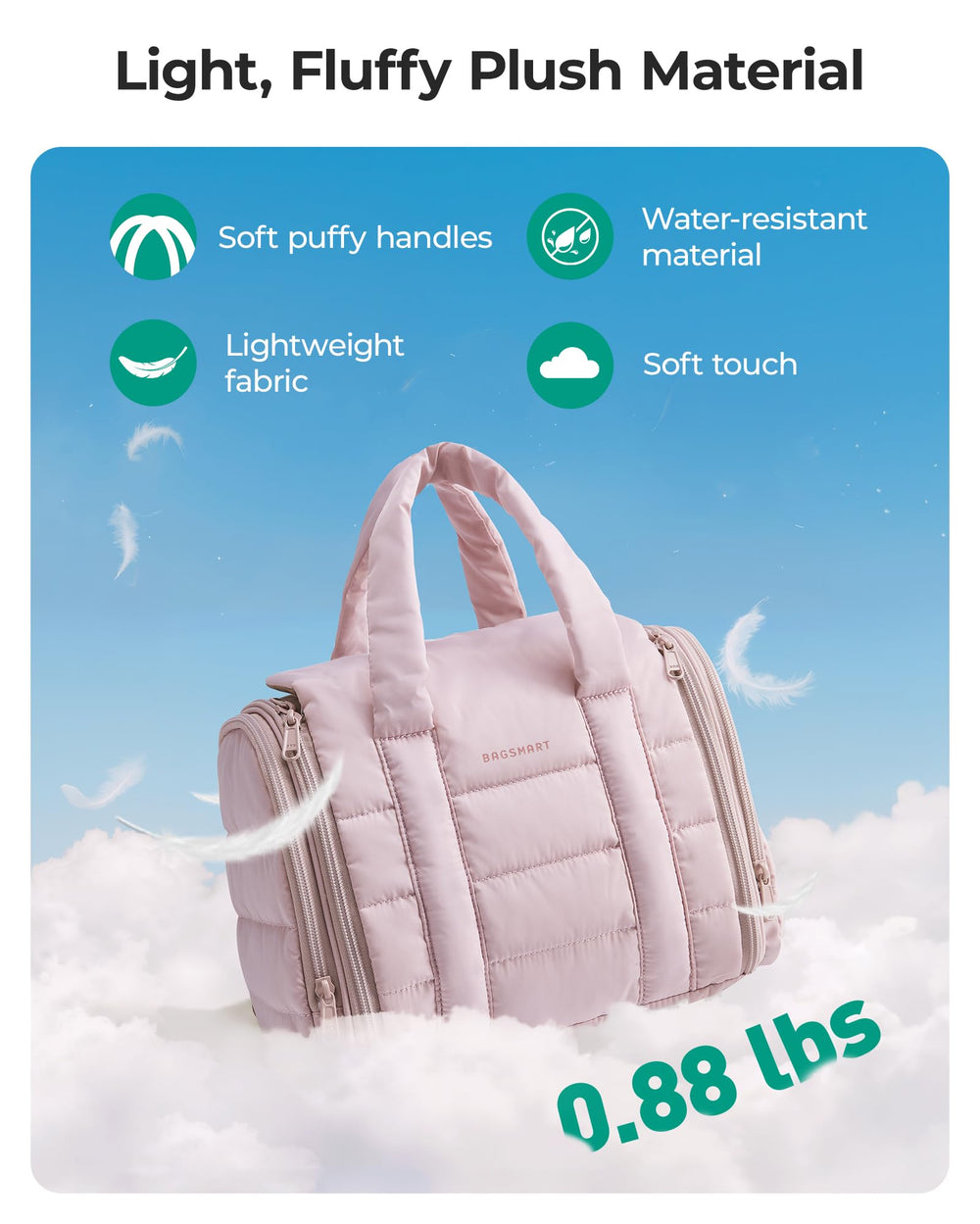 BAGSMART inside a suitcase demonstrating compact travel convenience