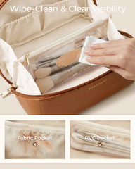 BAGSMART nude pink closeup of vegan leather texture to show durability