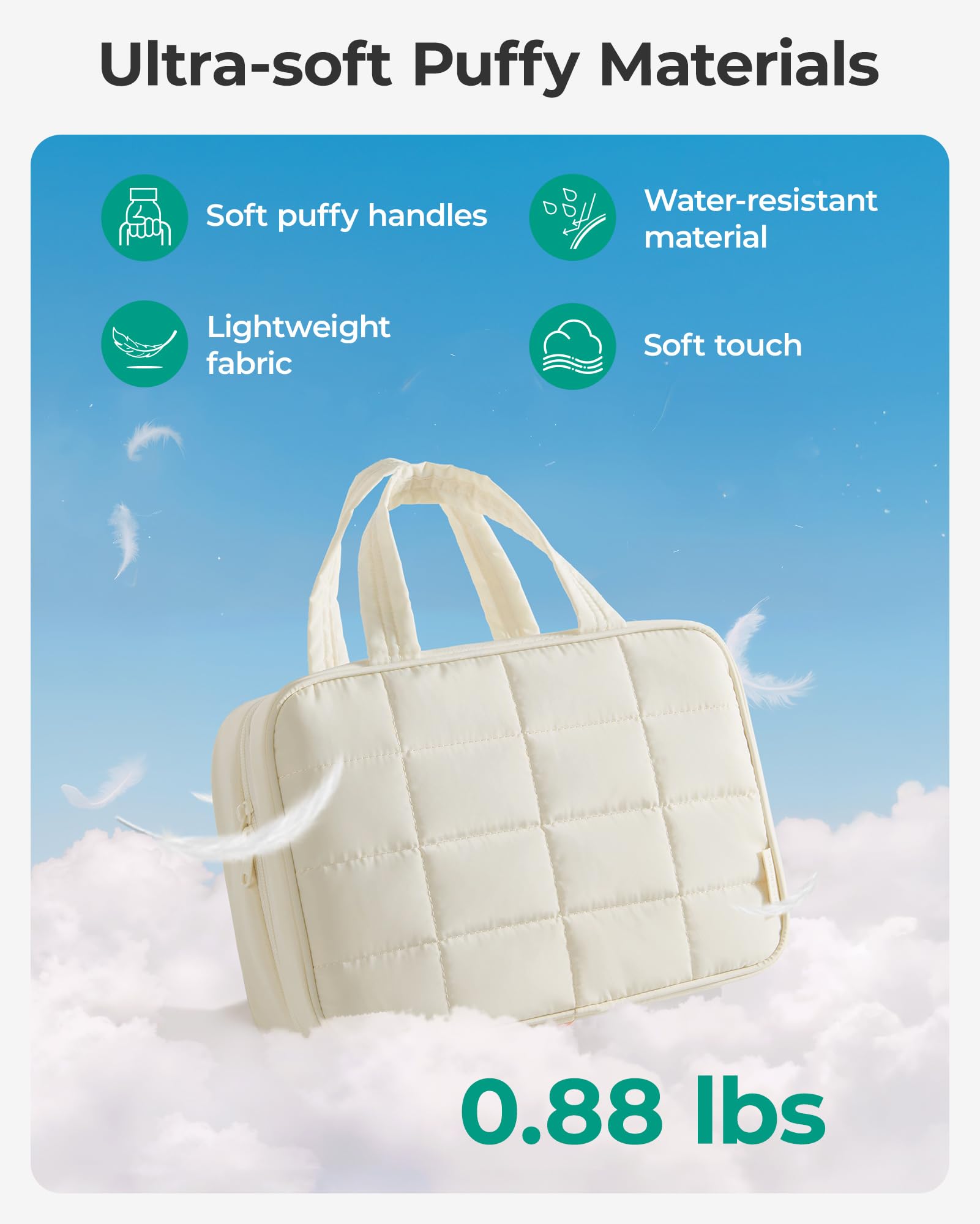 BAGSMART open interior layout with elastic straps showing upright bottle organization benefit
