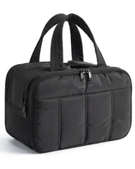 BAGSMART puffy toiletry bag front view showing compact, soft design and easy carry benefit