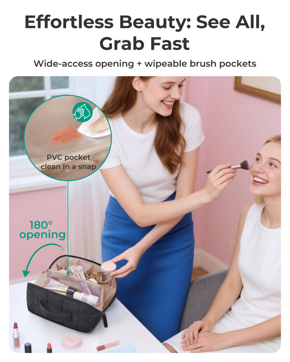 BAGSMART close-up of quilted padding texture offering soft impact protection