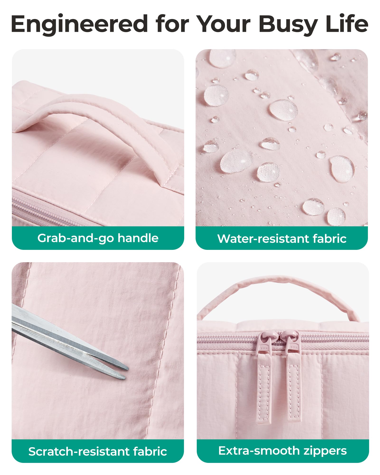 BAGSMART comparison with common toiletries demonstrating generous capacity