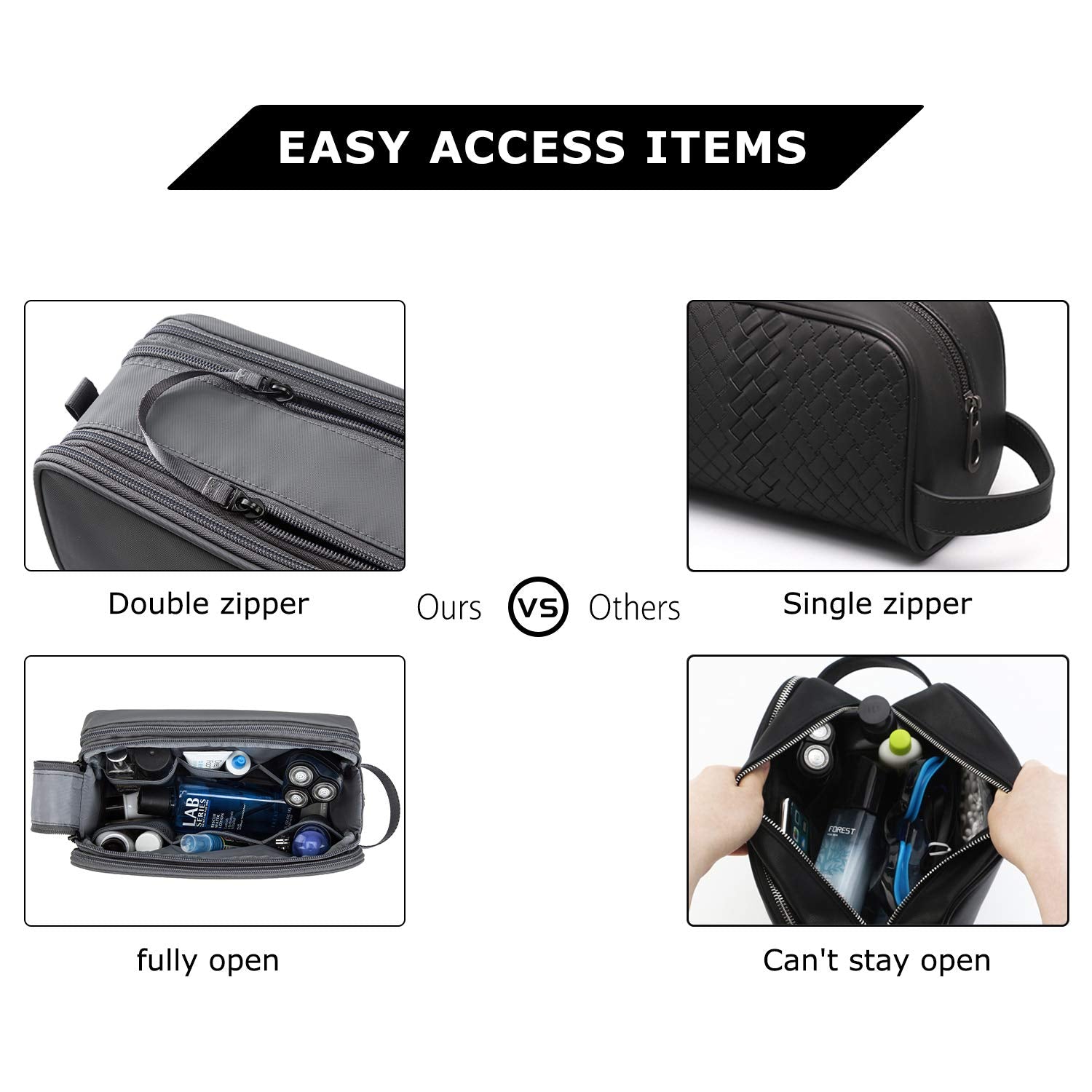 BAGSMART next to travel bottles illustrating medium size capacity