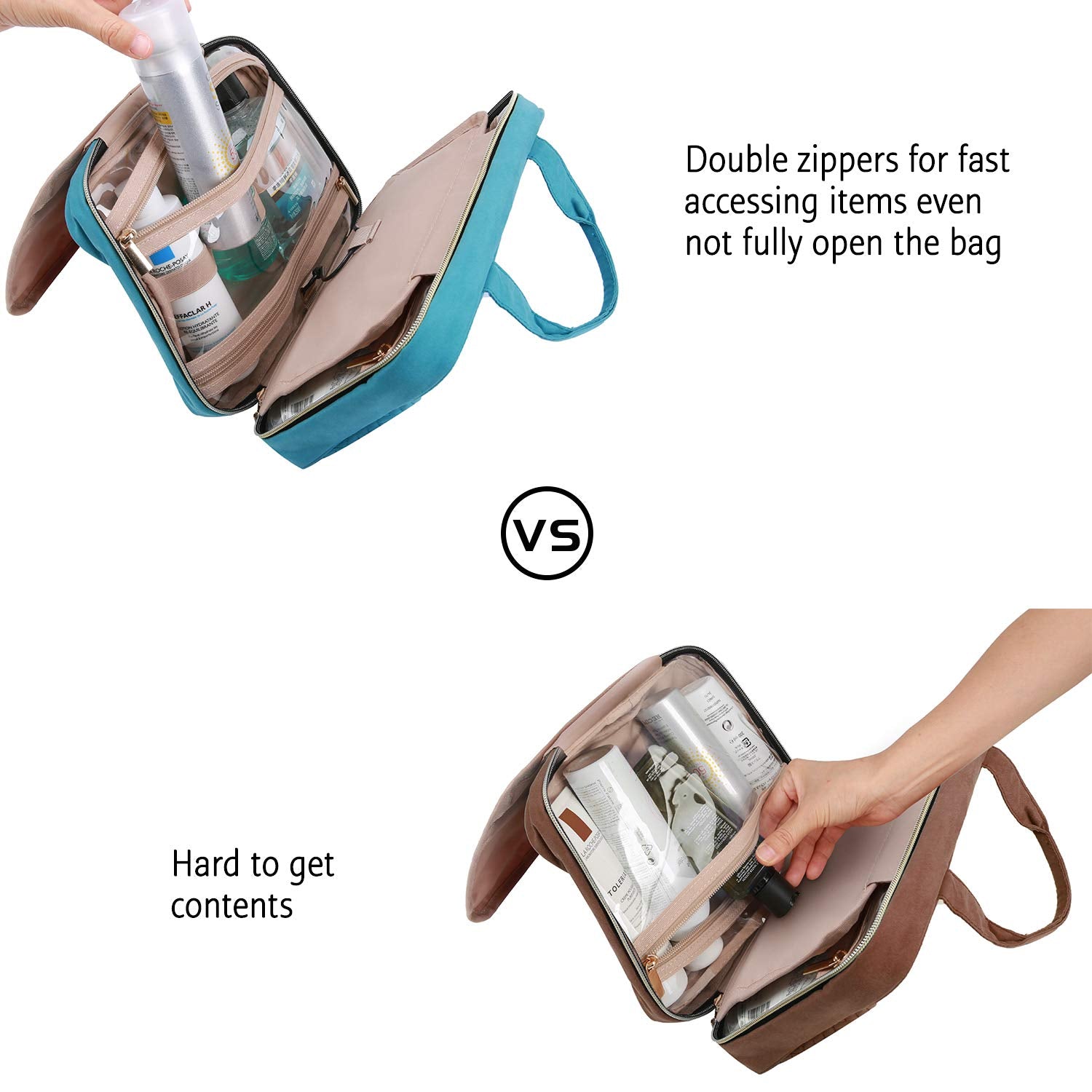 BAGSMART packed in suitcase demonstrating compact travel convenience