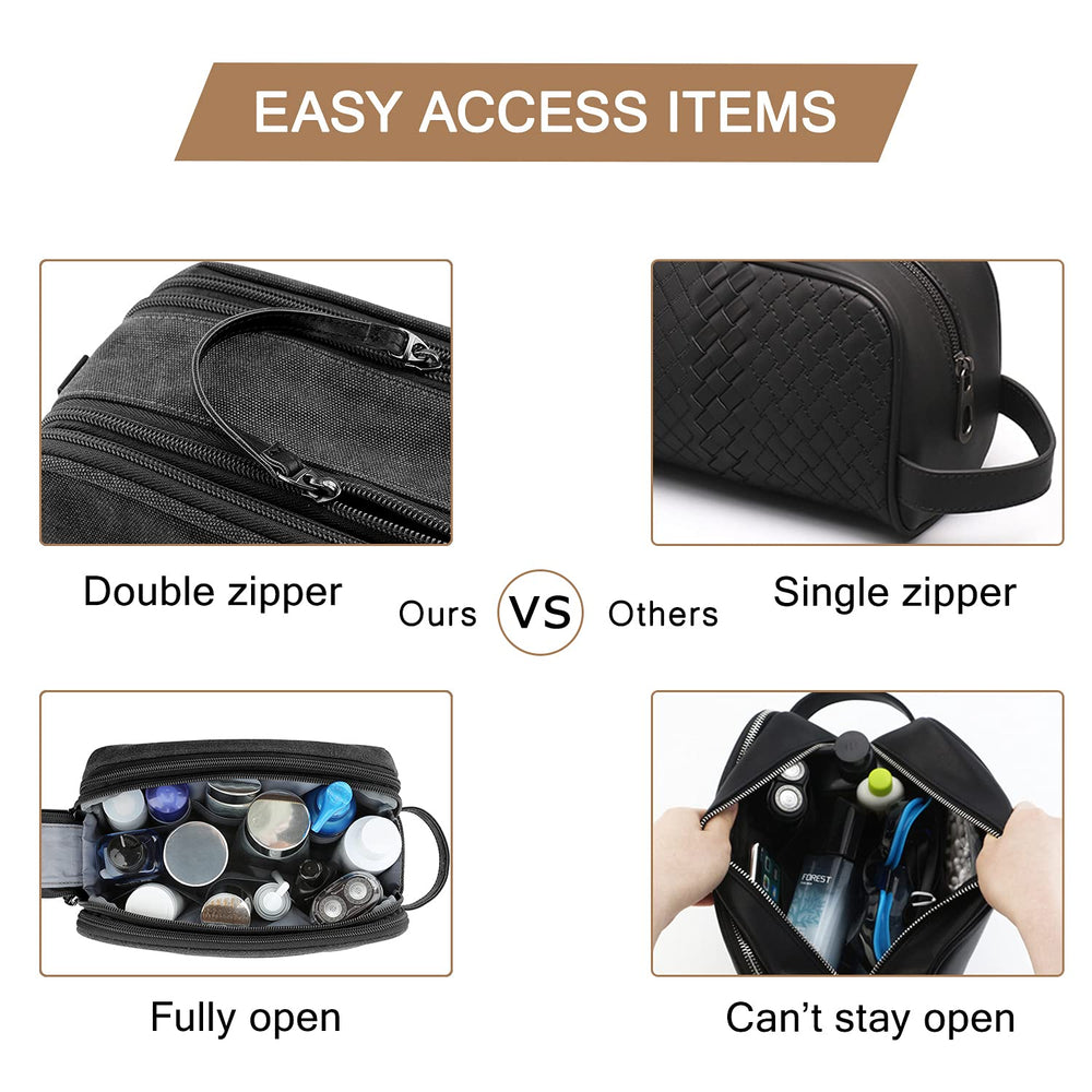 BAGSMART toiletry bag elastic organizers holding razor and toothbrush to prevent movement