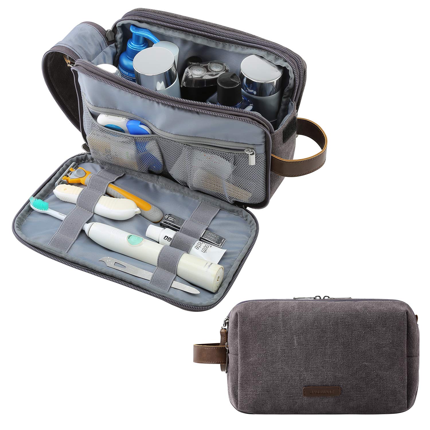 BAGSMART front view showing compact canvas and zipper, durable travel look