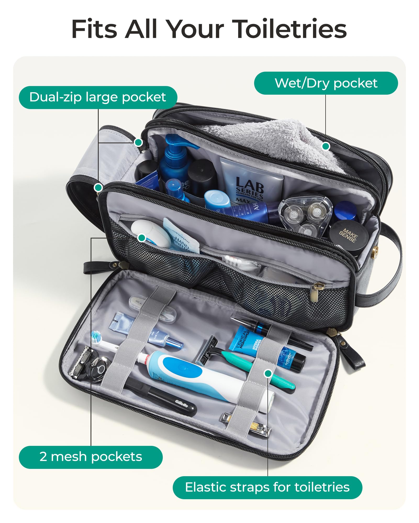 BAGSMART sturdy PU leather handle and reinforced base benefit: secure carry and stability