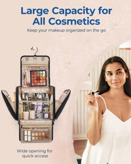 BAGSMART clear pockets displaying cosmetics for easy visibility