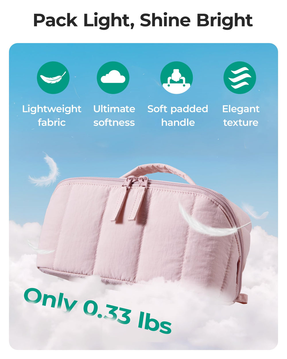BAGSMART wipeable brush pocket keeping brushes clean and protected