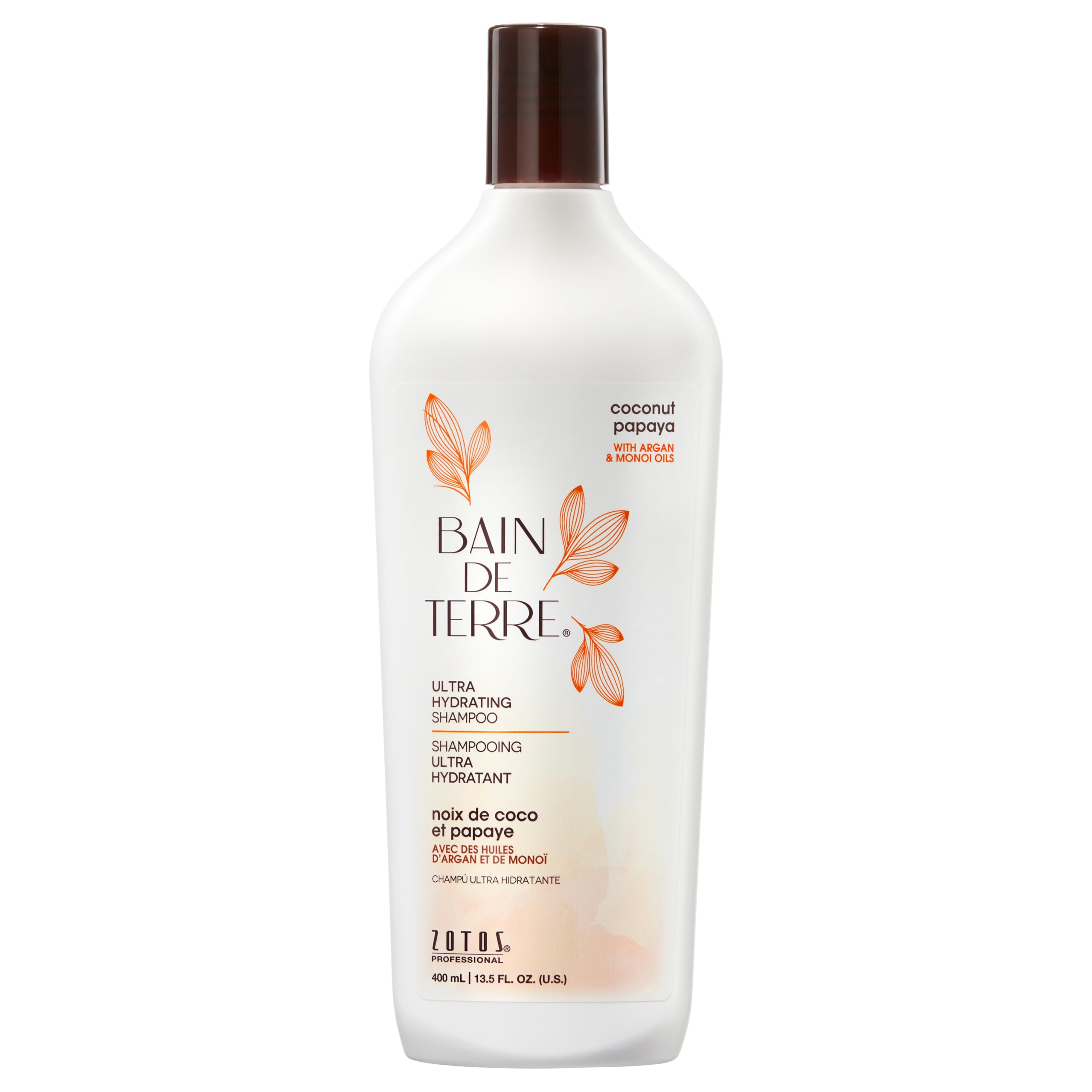 Bain de Terre front bottle showing coconut papaya hydration benefits