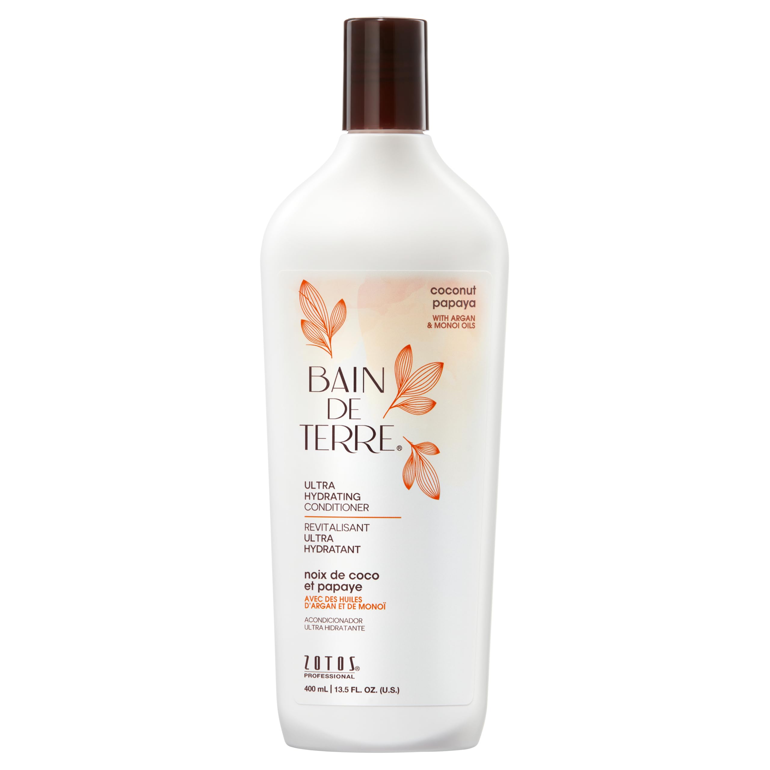 Bain de Terre front bottle showing coconut papaya scent and nourishing benefits