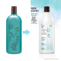 Bain de Terre shampoo lather texture demonstrating gentle cleansing