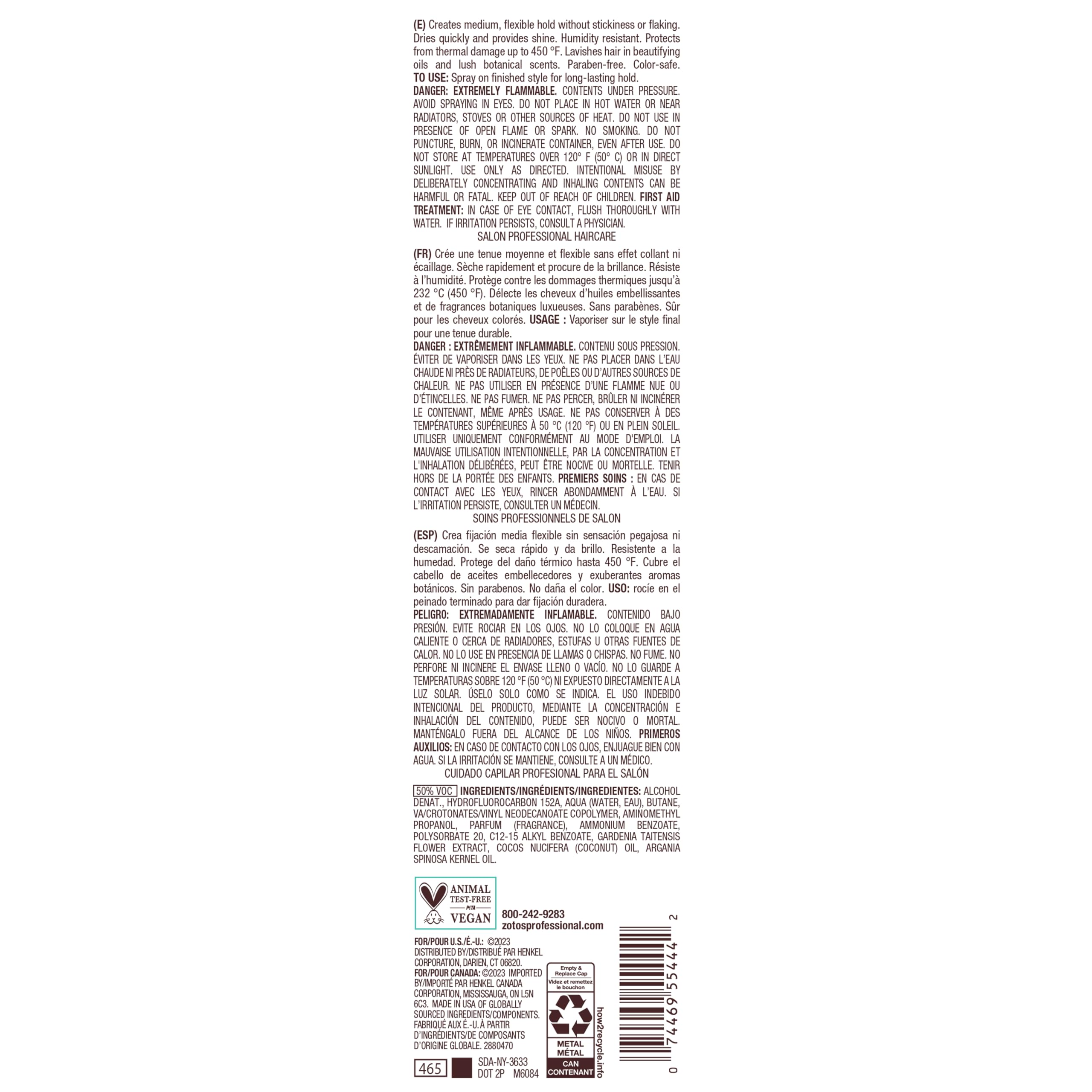 Close-up of Bain de Terre label showing paraben-free color-safe vegan benefits