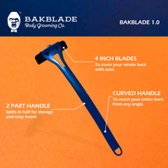 BAKBLADE close-up of replaceable blade cartridge for smooth shaves
