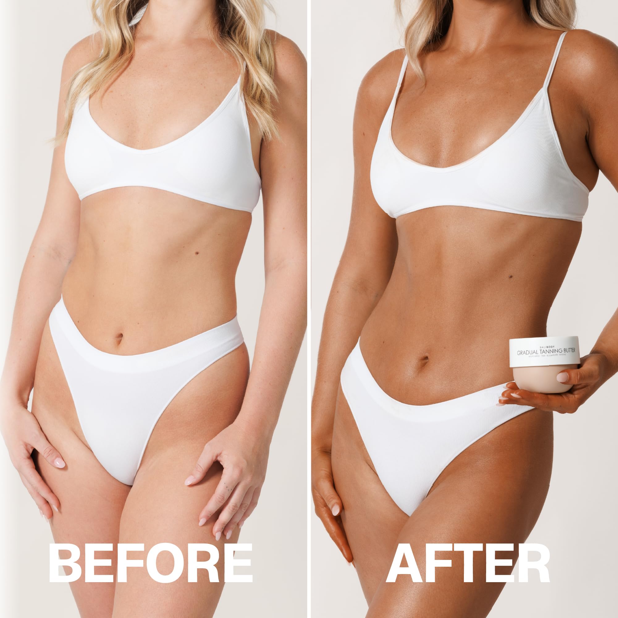 Bali Body application on arm demonstration for even coverage and streak-free finish