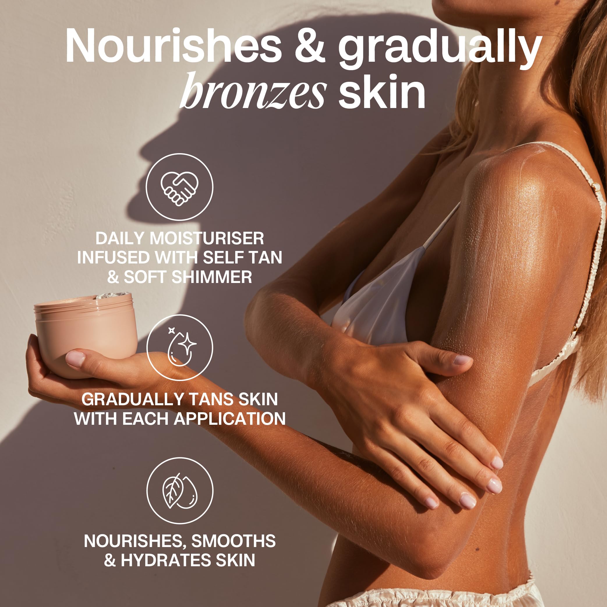 Bali Body size comparison 200ml next to hand indicating travel-friendly capacity